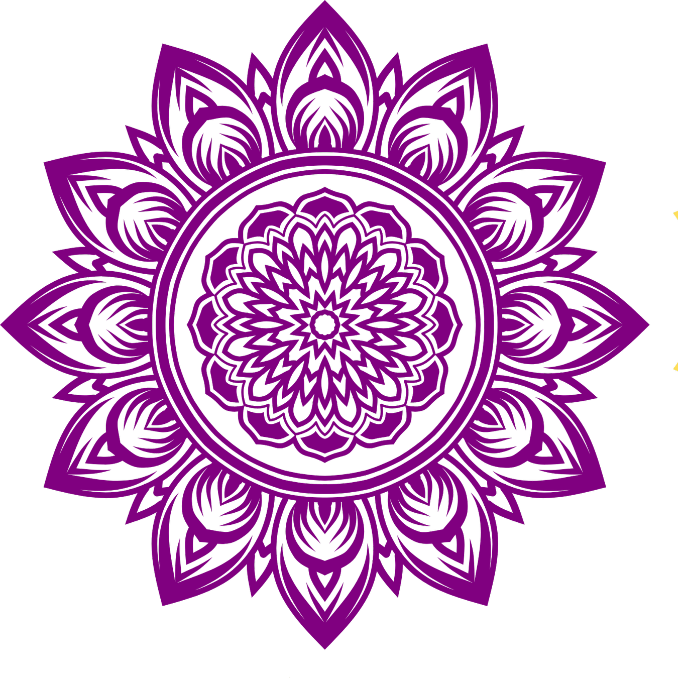 Purple geometric mandala on black background