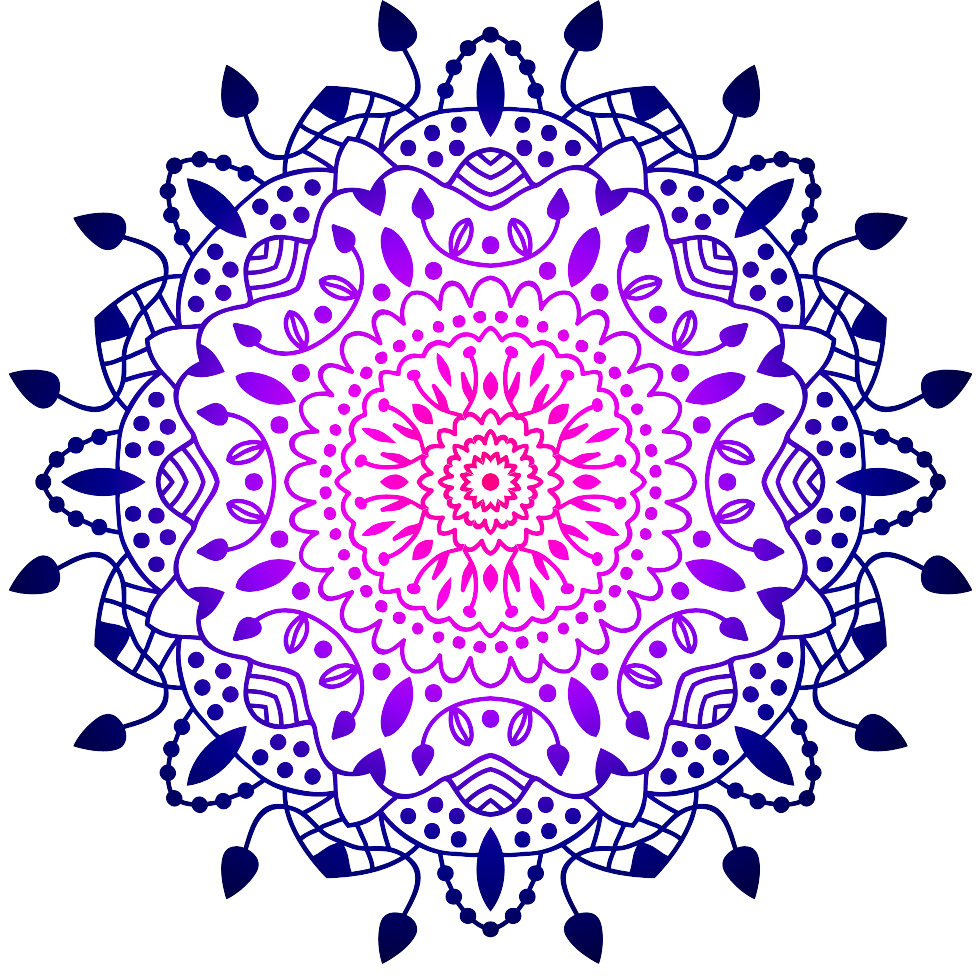 Abstract digital art with vibrant pink and purple glowing geometric patterns.