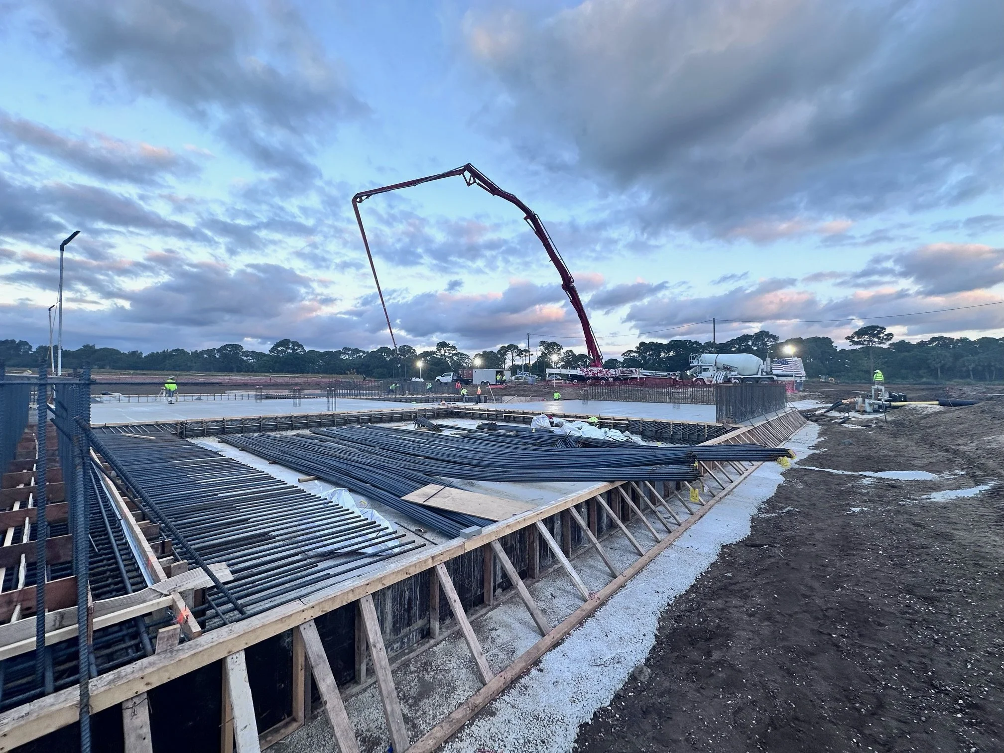 AquaNereda basin concrete foundation poured