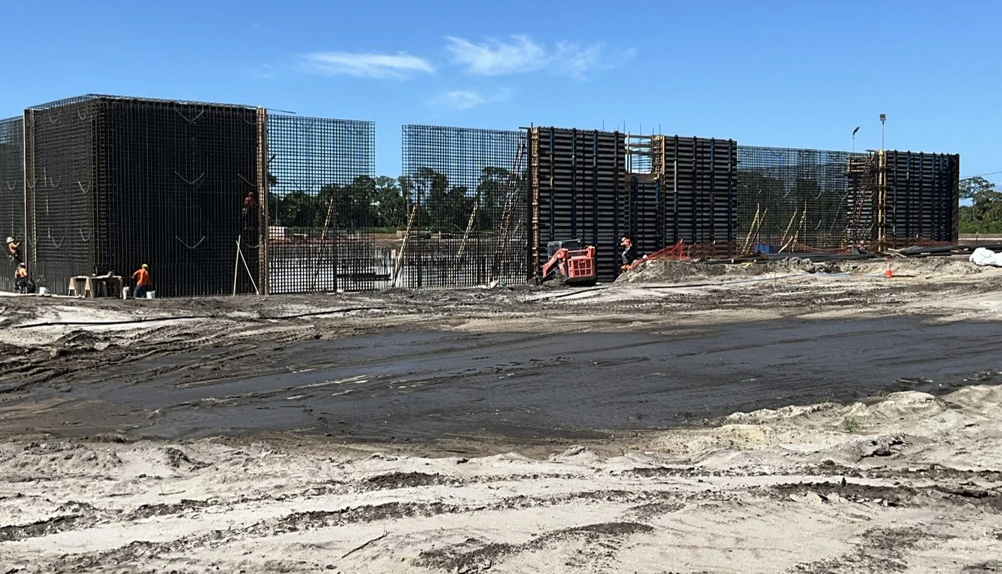Crews are completing the final steps of wrapping tensioned wire