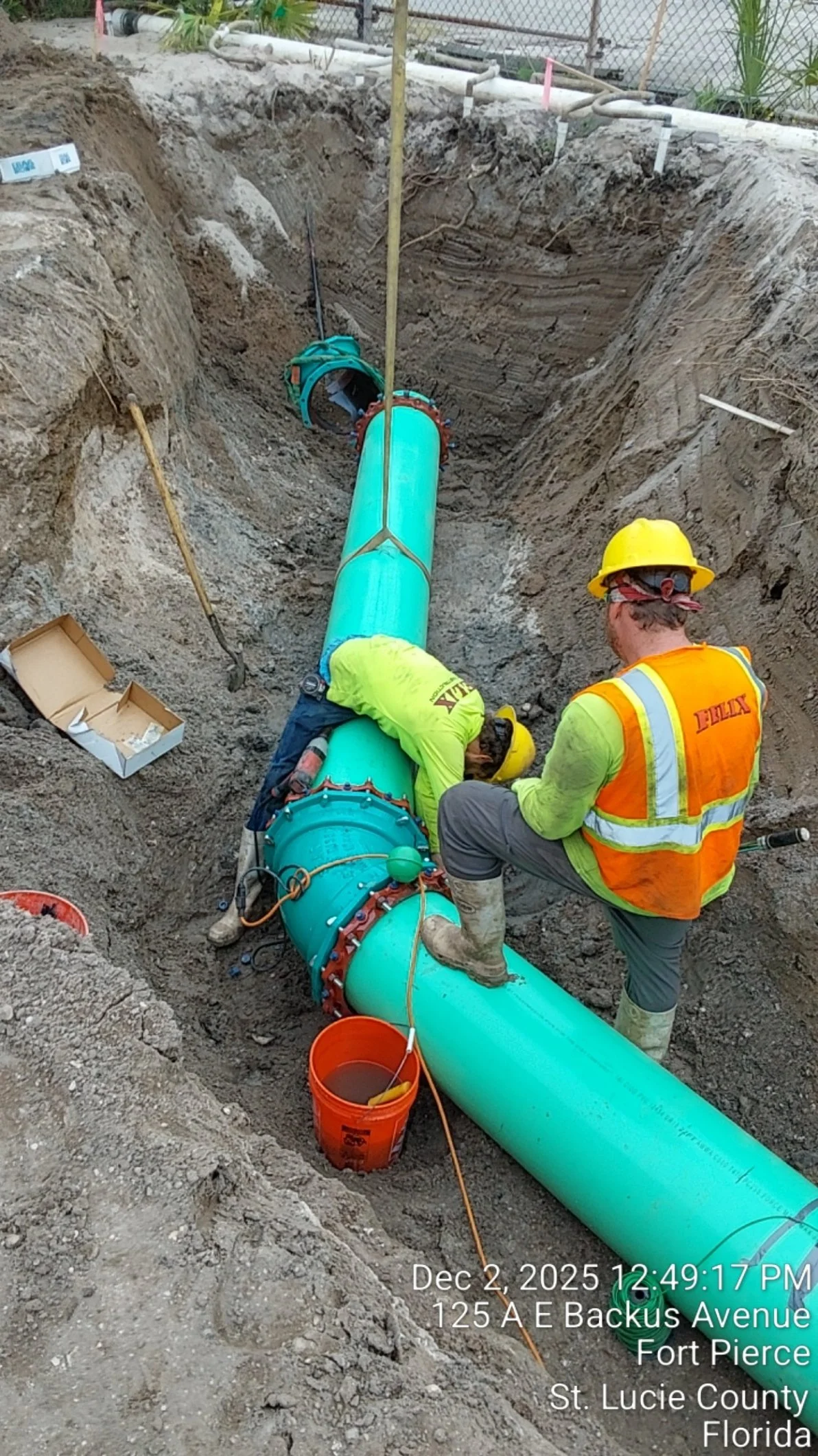 Pipe crews advancing work on plant lift stations