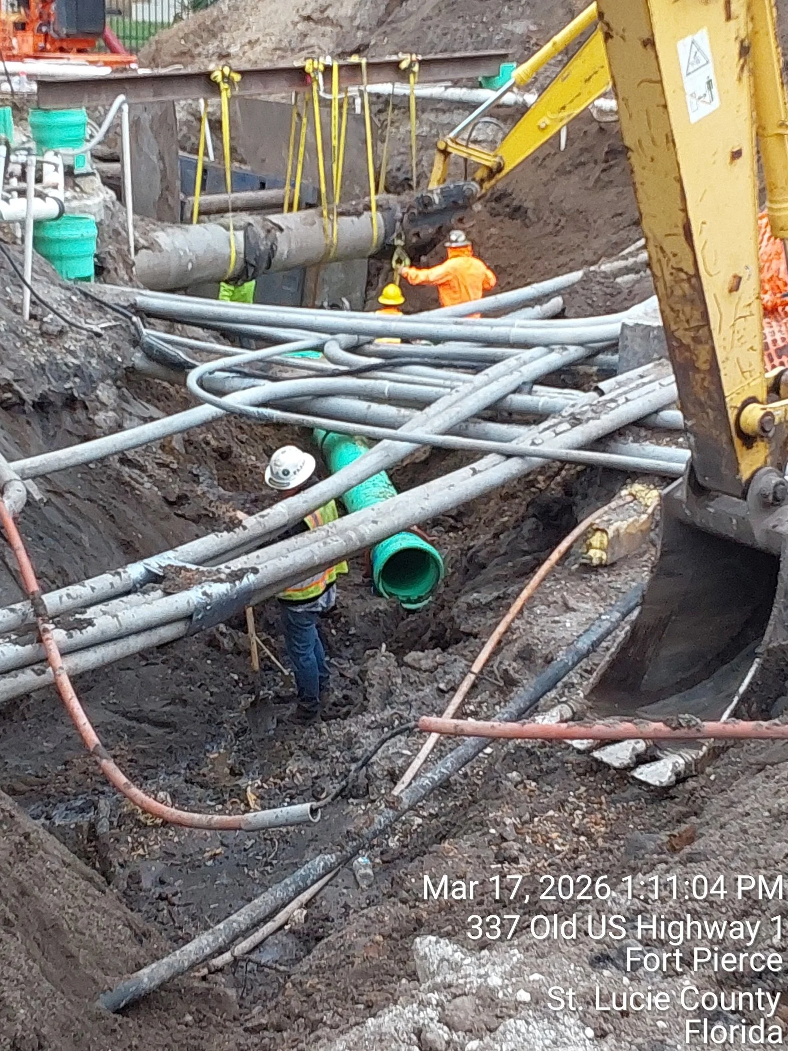 Crews resumed installation of a 16-inch force main along 7th Street