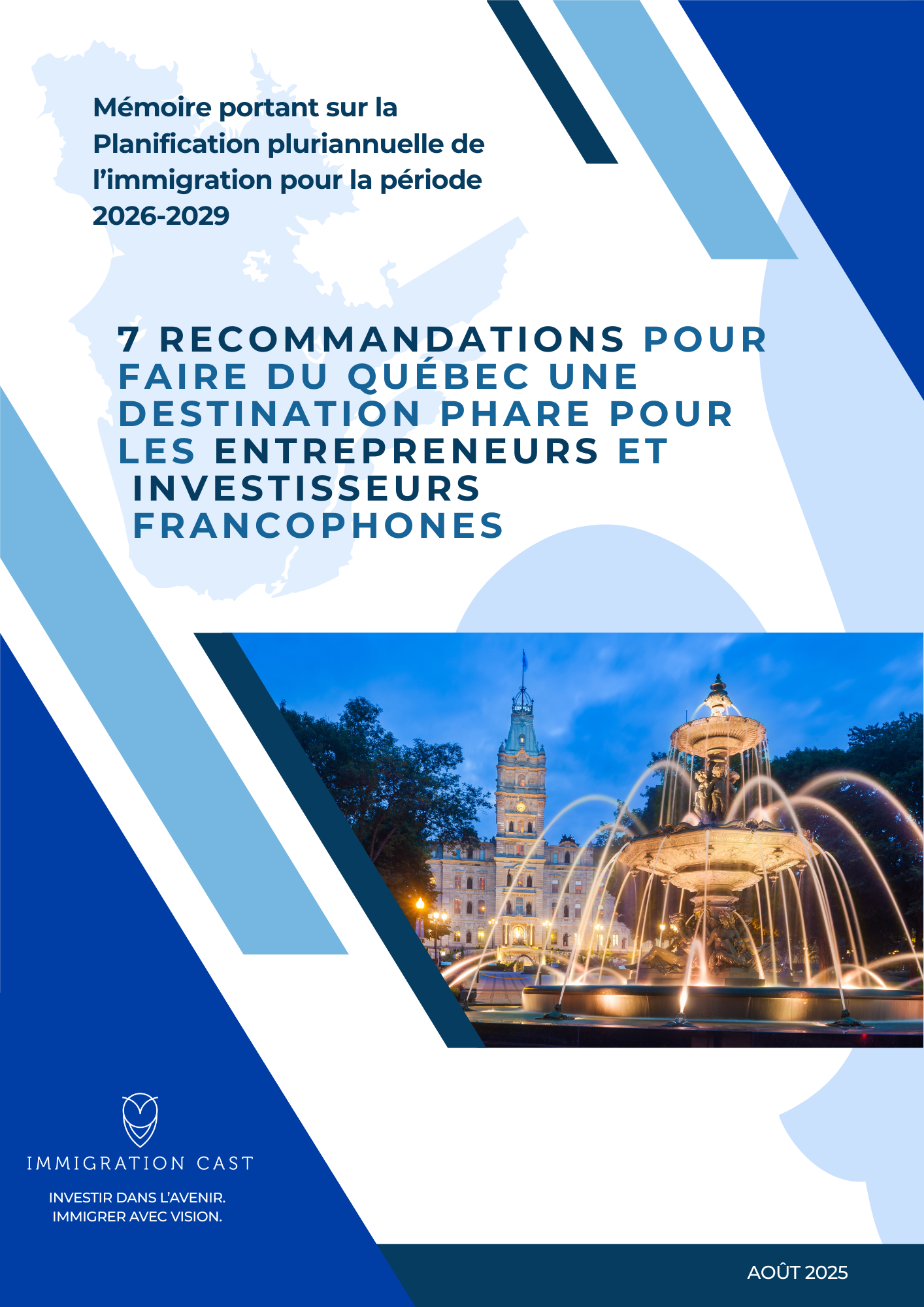 Mémoire portant sur la Planification pluriannuelle de l’immigration 2026-2029
