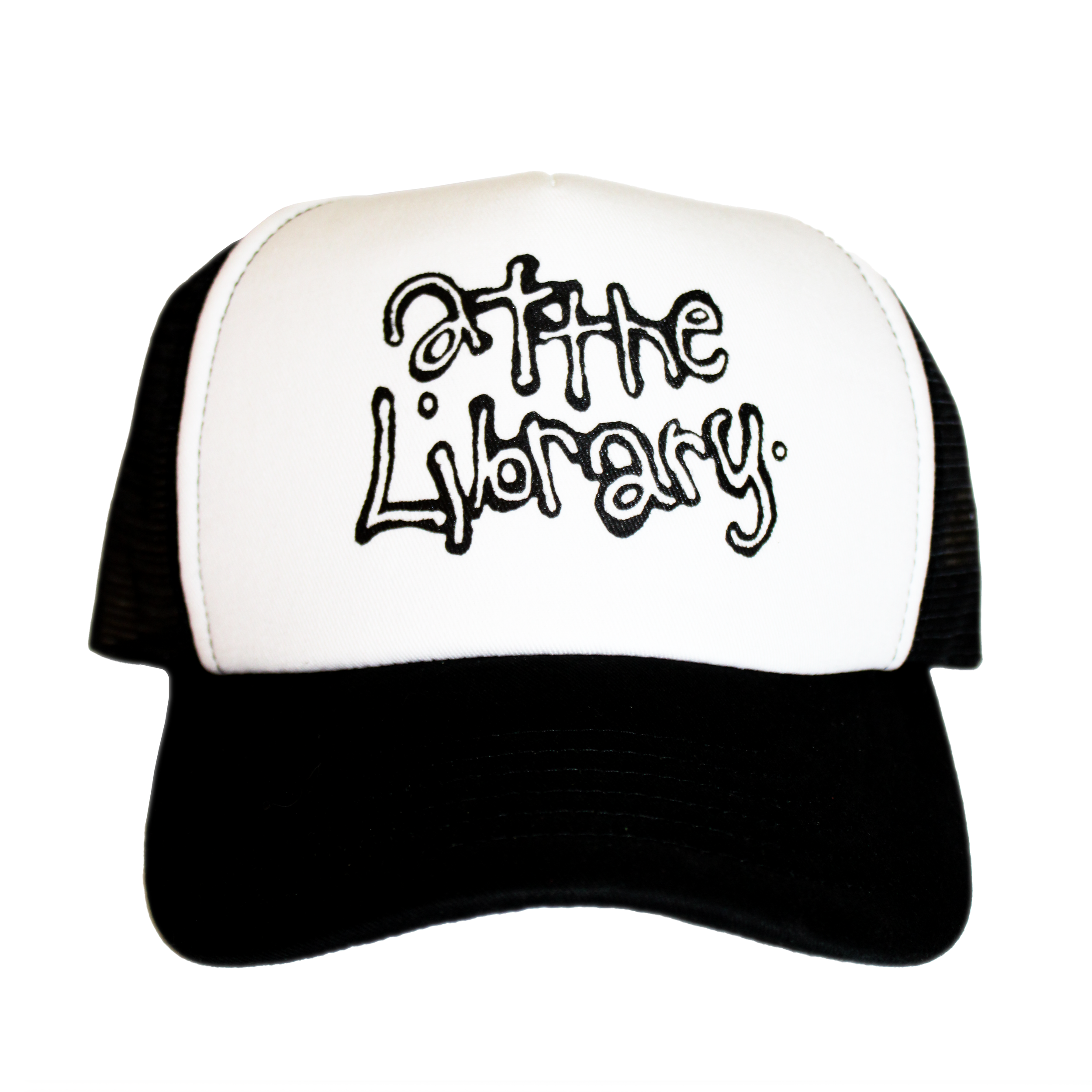 Black Screen Printed Trucker Product Photo.png