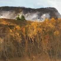 "SNP-Pinnacles Overlook", Gouache, Private Collection