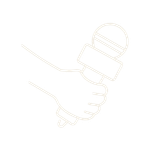 Outline of two hands holding each other.