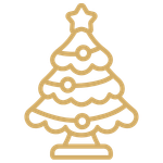 Holiday party icon representing corporate holiday DJ services and seasonal celebrations by Groove Approved.
