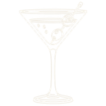 A martini glass with a cocktail and an olive garnish.