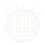 A detailed drawing of a globe with grid lines, surrounded by four stylized clouds.