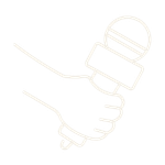 Line drawing of a hand holding a lightbulb