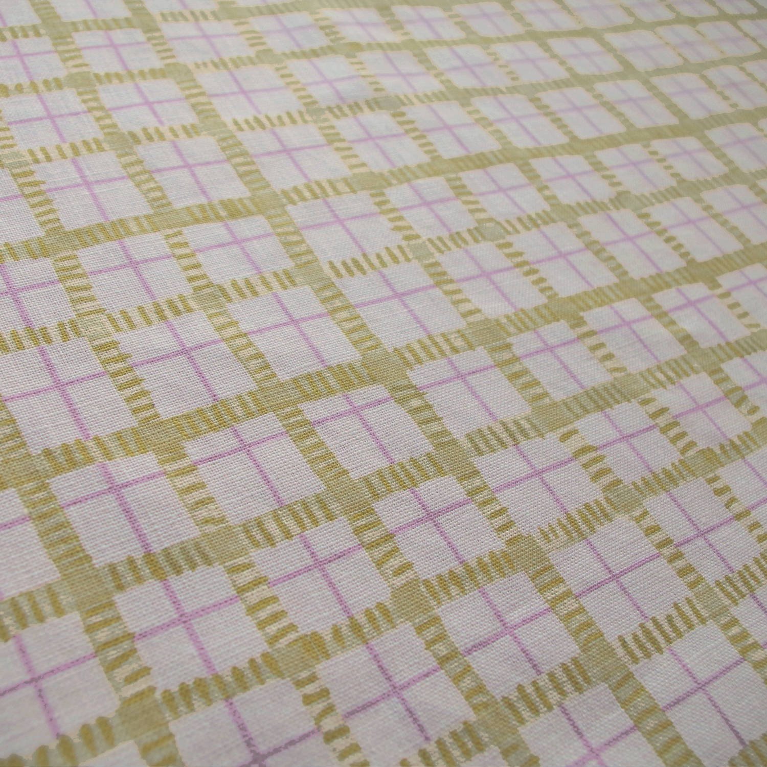 tiny check hand painted geo hand painted yellow lilac printed patterned fabric