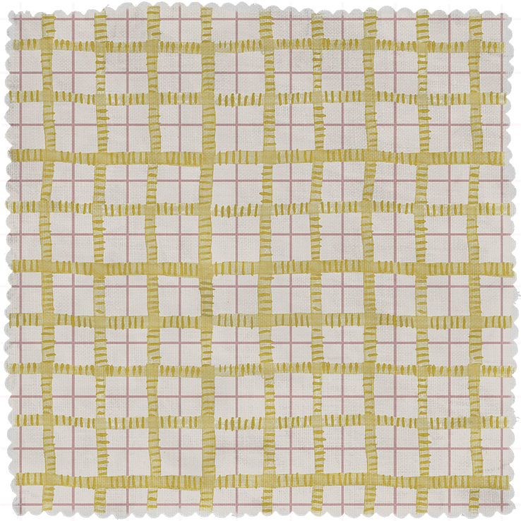 tiny check hand painted geo hand painted yellow lilac printed patterned fabric