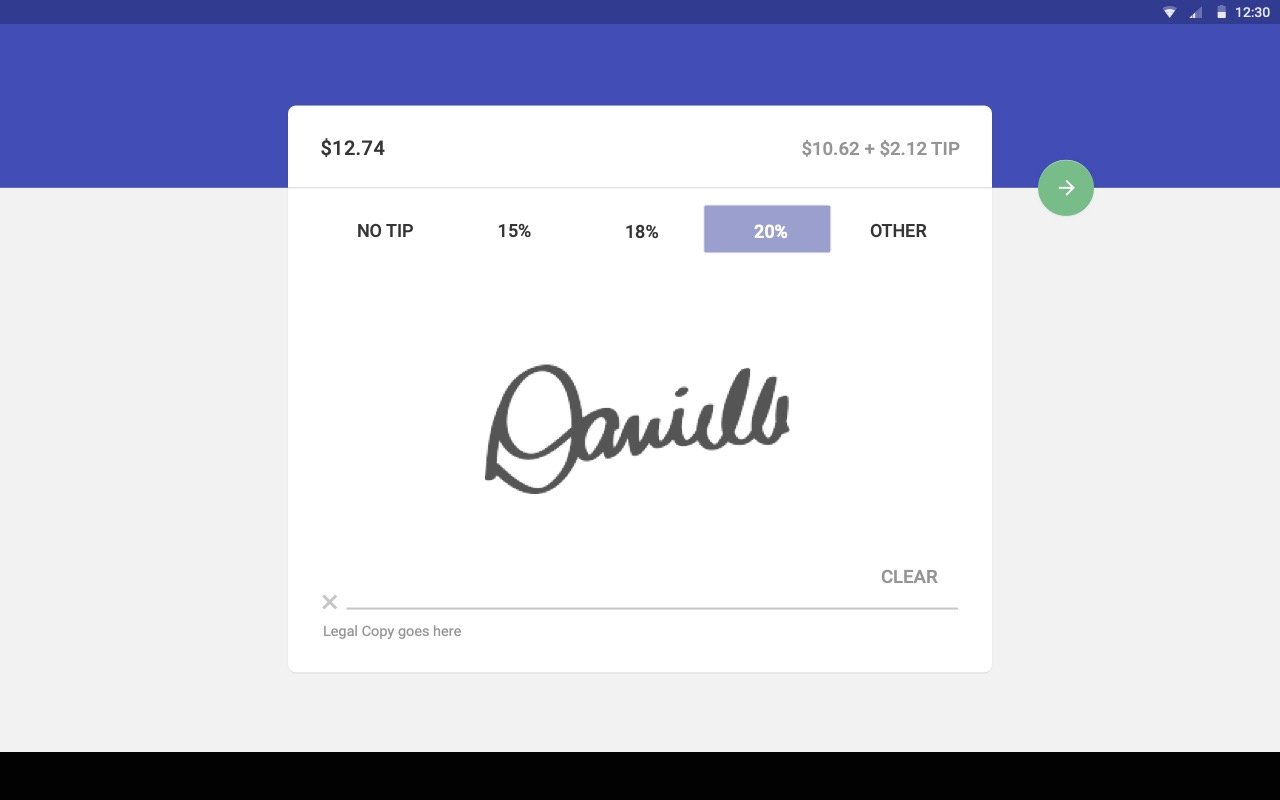 Screenshot of a tablet app high-fi mockup