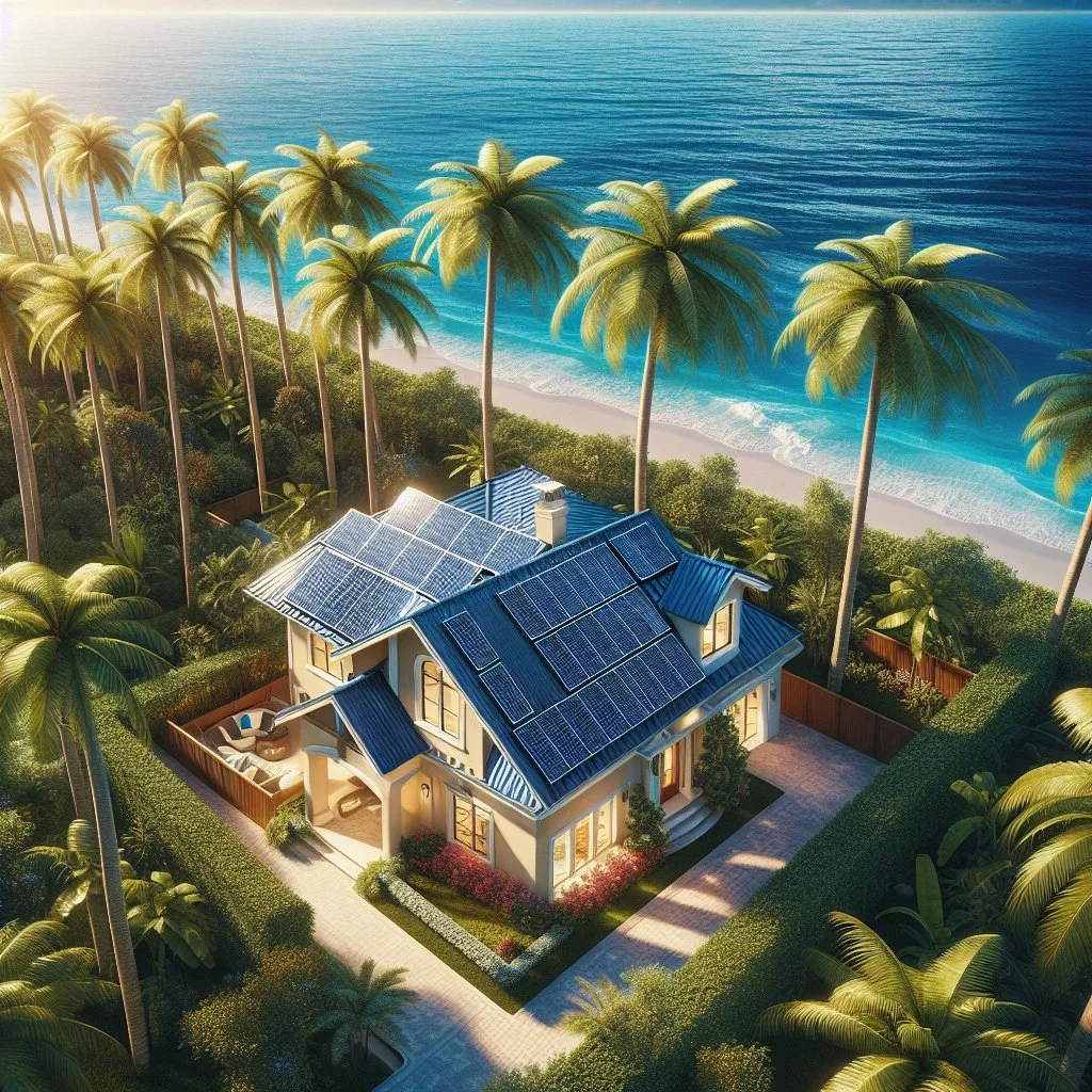Florida house with roof top solar panels