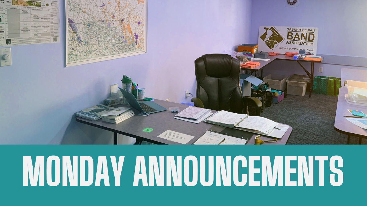 March 30, 2026 - Monday Announcements