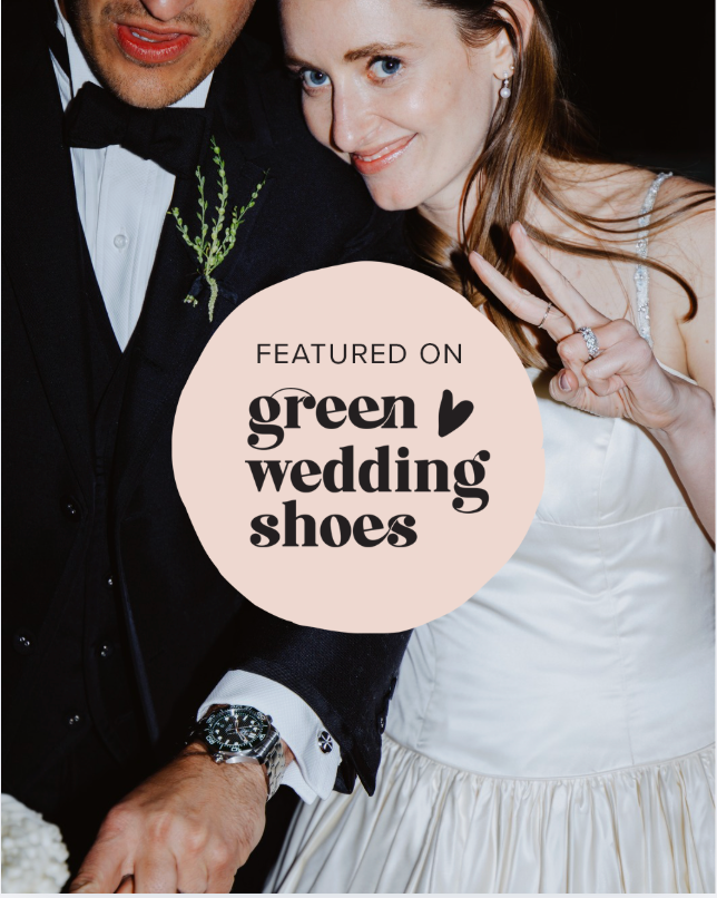 The Bride Wore a Vintage 90’s Reem Acra Gown & the Groom wore Thom Browne for Their Fun + Colorful Oregon Wedding