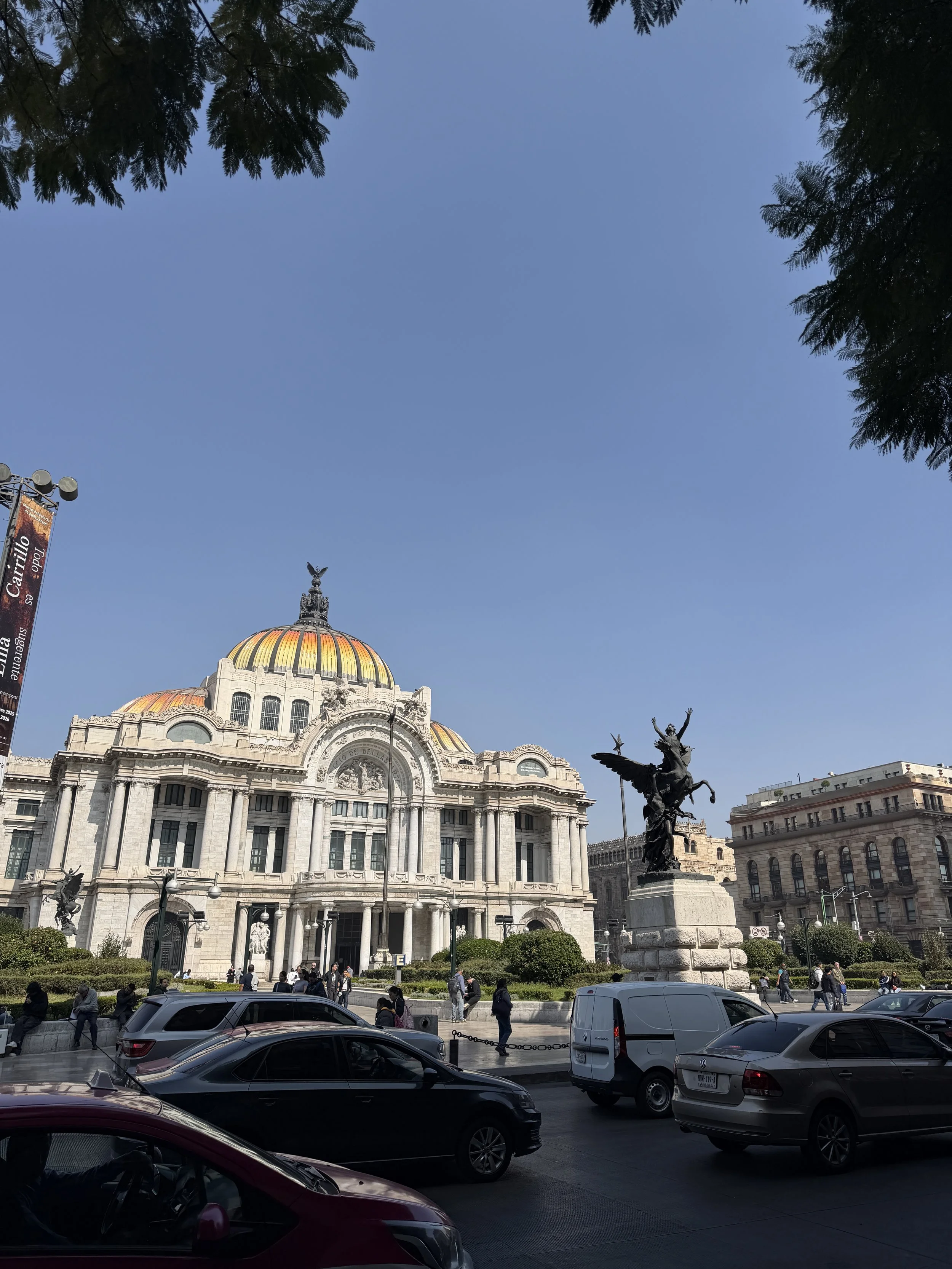 Palacio de Bellas Artes, Palace of Fine Arts, in Mexico City, the pegasus statue in Centro, Cuauhtémoc,