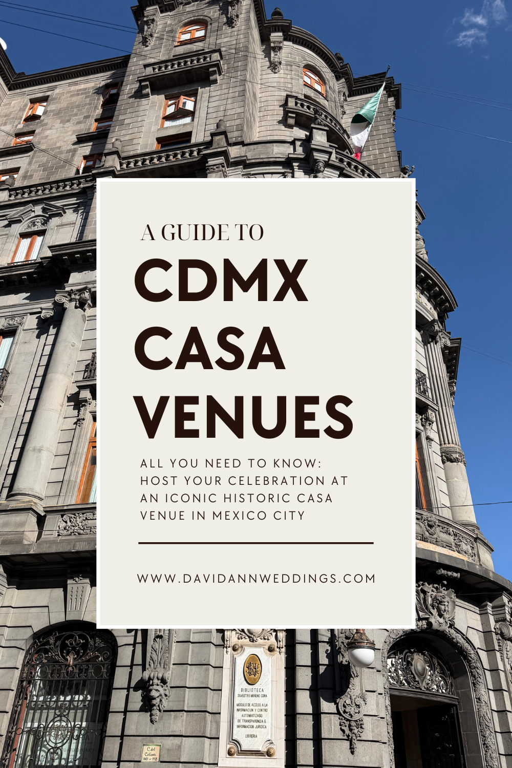 a Pinterest title image a guide to CDMX casa venues