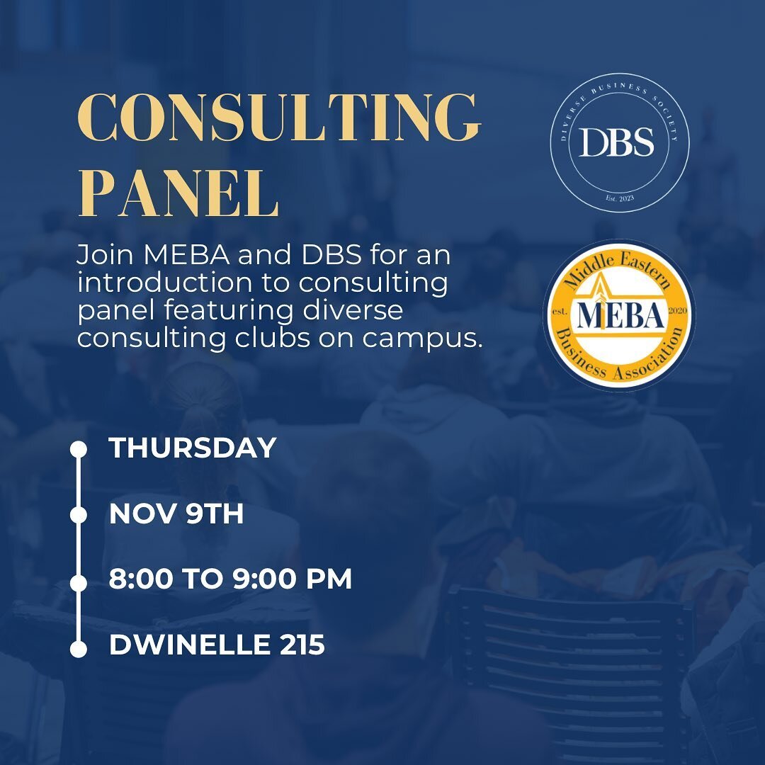 Unlock the secrets of consulting success!🚀 Join MEBA &amp; DBS on Thursday, November 9th at 8 PM in Dwinelle 215 for an exclusive panel with members from campus consulting clubs. Attendees will gain vital recruiting tips and case training!

#ucberke