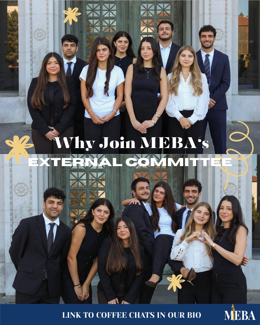Ever wondered about joining MEBA&rsquo;s external committee? Here are some highlights from just last semester✨

From networking events to sponsors, our external committee strives to build connections between students and the professional world! 

Sch