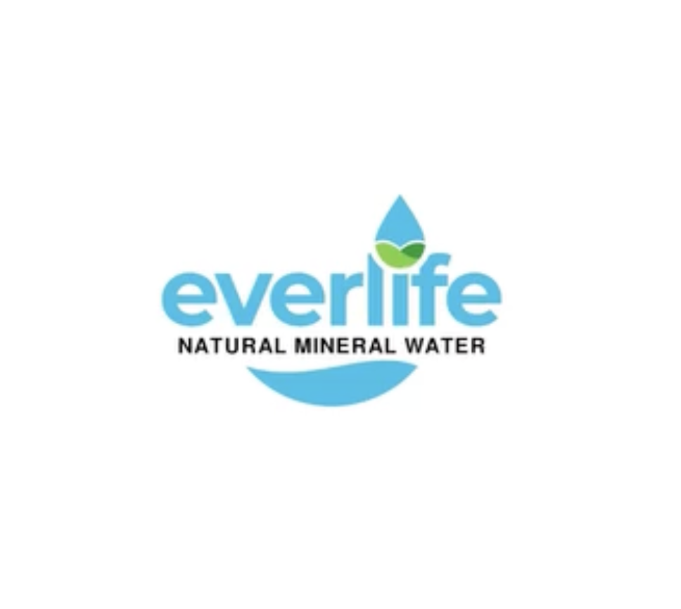 Everl ife logo with a water droplet and green leaves, and the text "Natural Mineral Water" underneath.