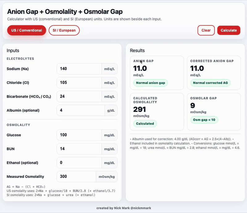 Osmolar and Anion Gap
