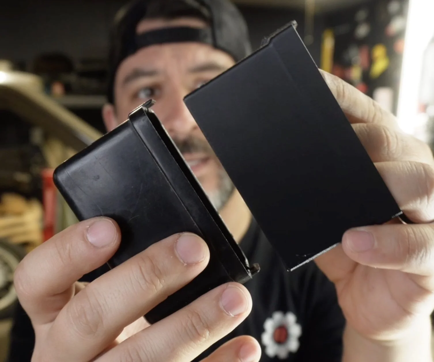 3d printed datsun relay fuse cover before and after