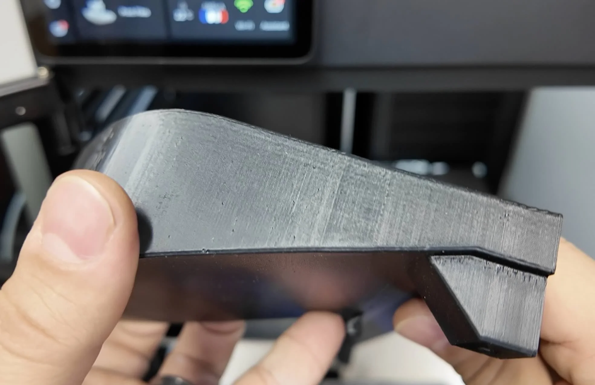 3d printed car dash with layer lines