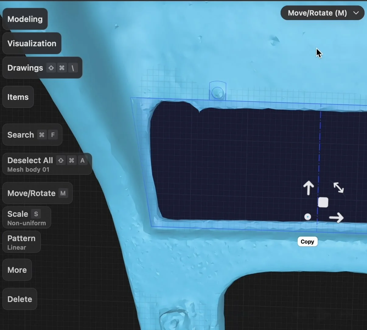 polycam car part scan photo mode