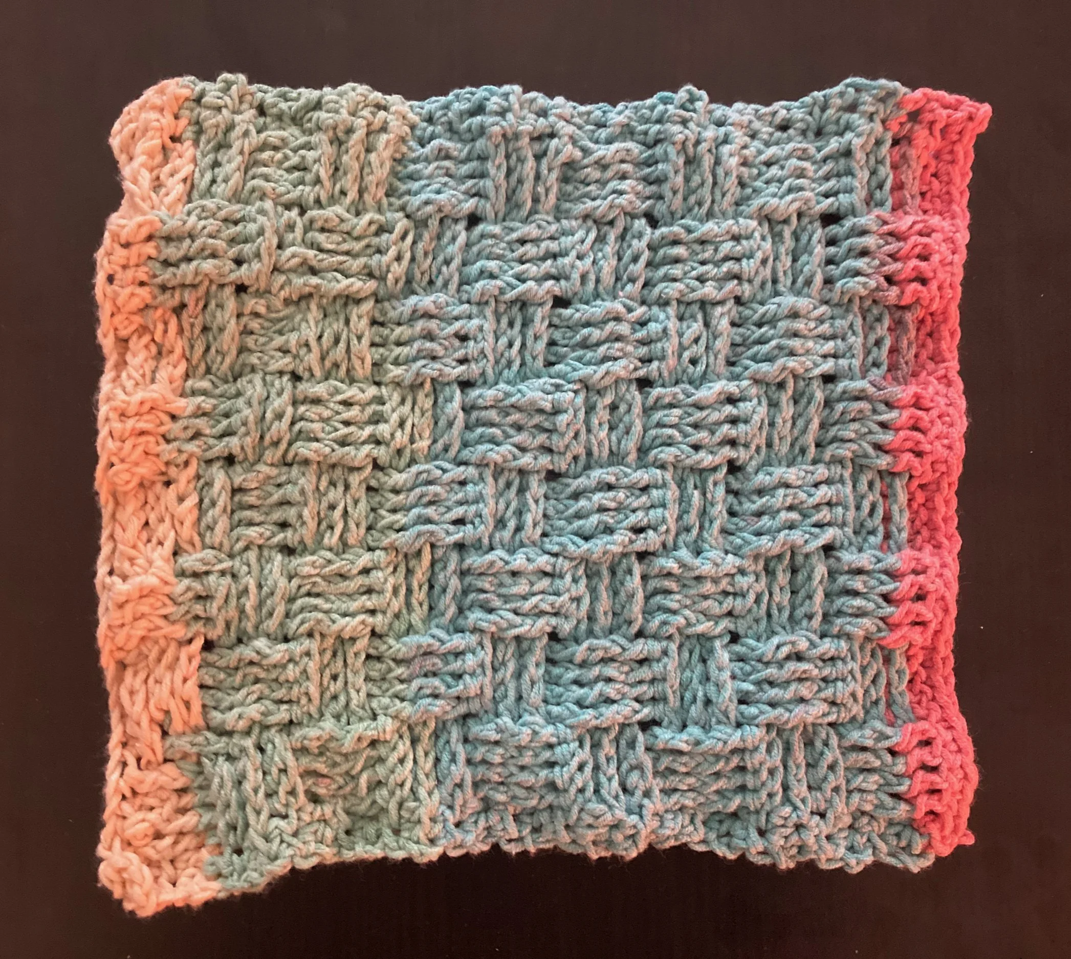basket weave dishcloth made in august 2021 | 

picnic basket dishcloth pattern by kim cameron
