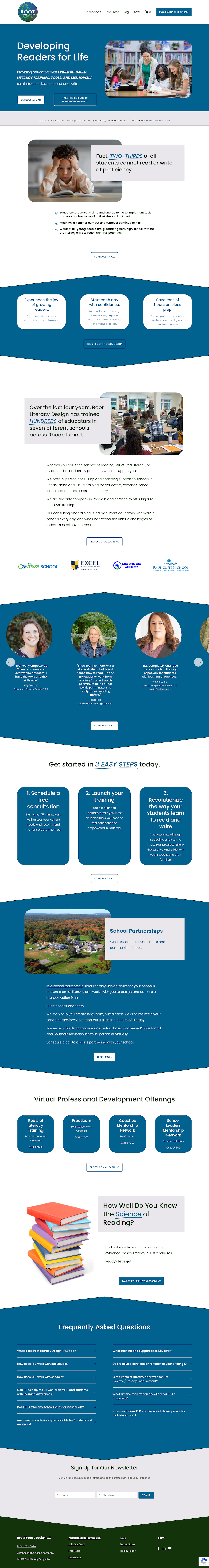 Root Literacy Design homepage