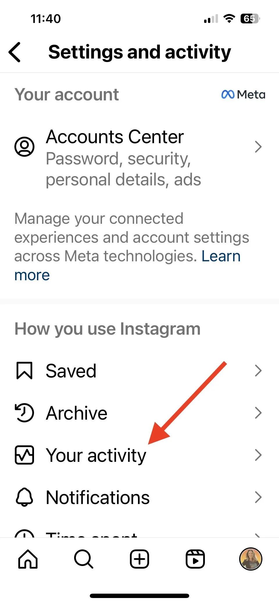 Select Your activity