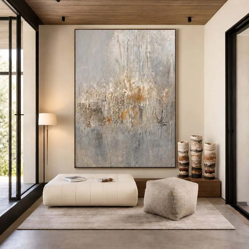 Abstract art in contemporary living space