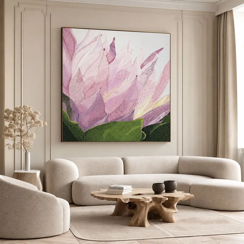 Abstract art in living room