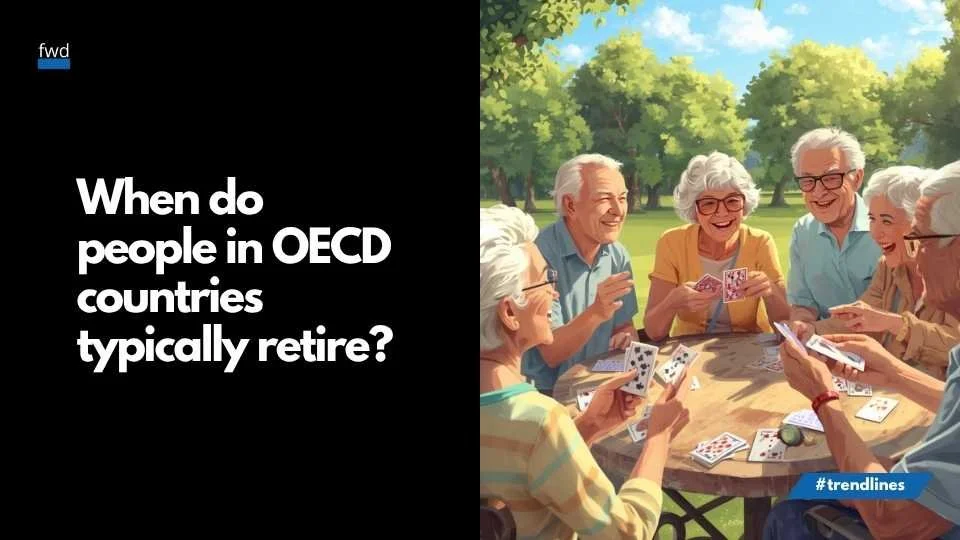 When do people in OECD countries typically retire?