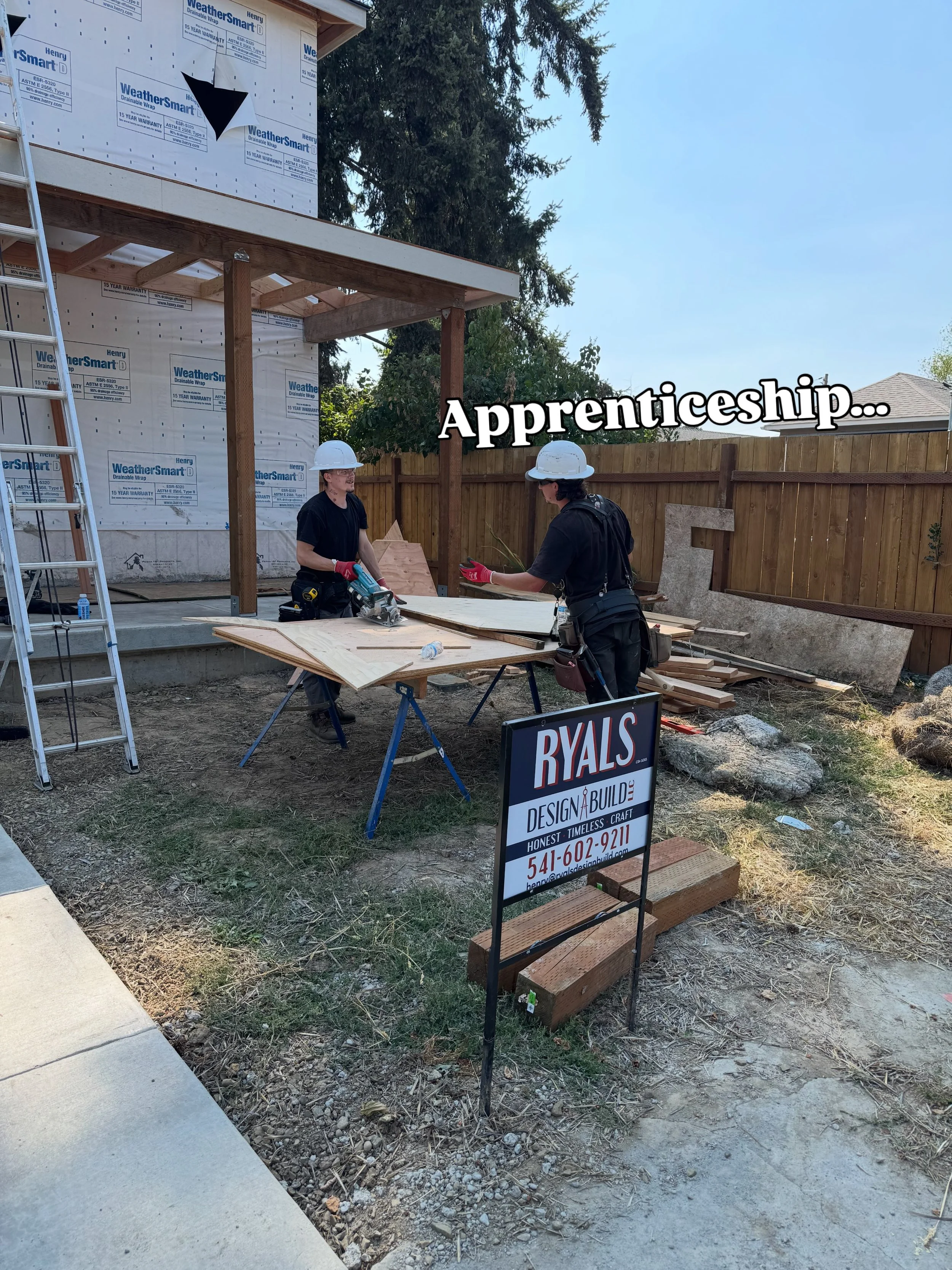 Today we welcomed our newest carpenter, Bryce to the team. This was also a proud day for me. @2_fly_eli, (the second apprentice of my career) has taken the up the torch, teaching Bryce the trade that I and other skilled carpenters taught to him. This