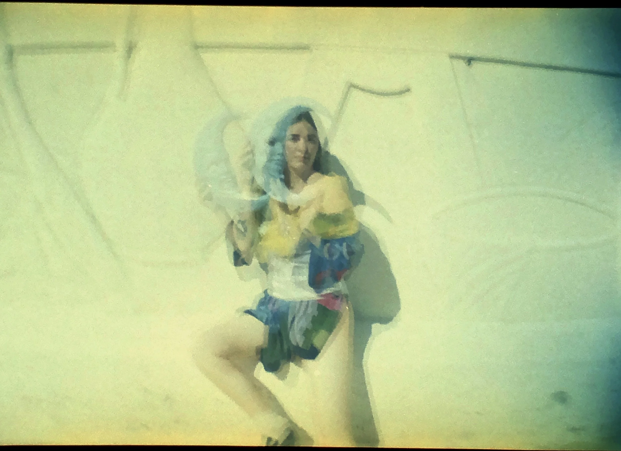 mary double exposure on 110 film camera