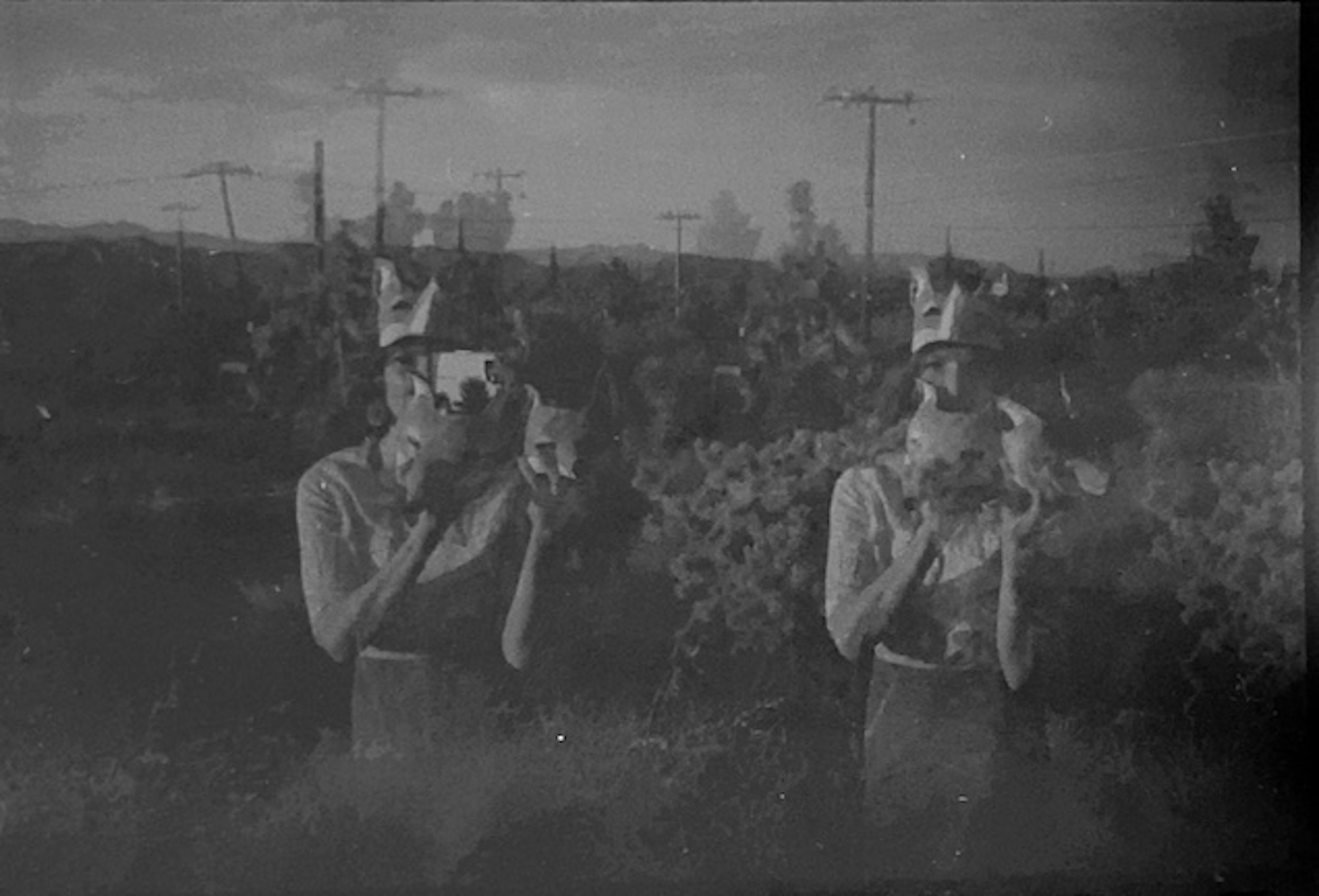 double exposure canon eos - kodachrome color slide film developed as black and white
