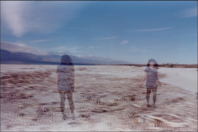 double exposure of nicole on sardina camera 35mm