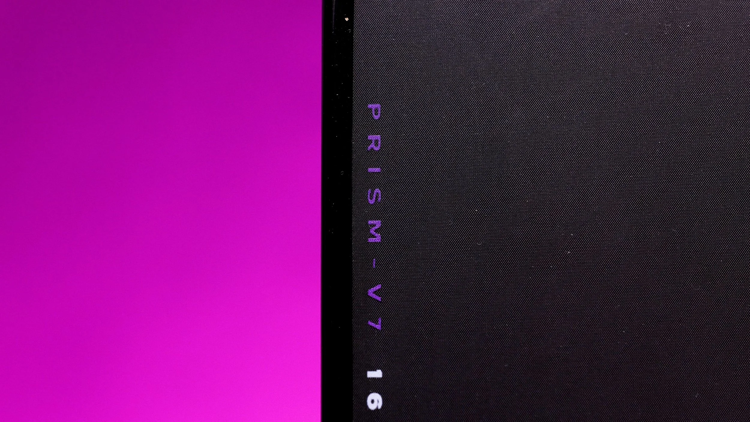 Close-up of Vatic Pro Prism V7 16mm pickleball paddle edge showing model marking