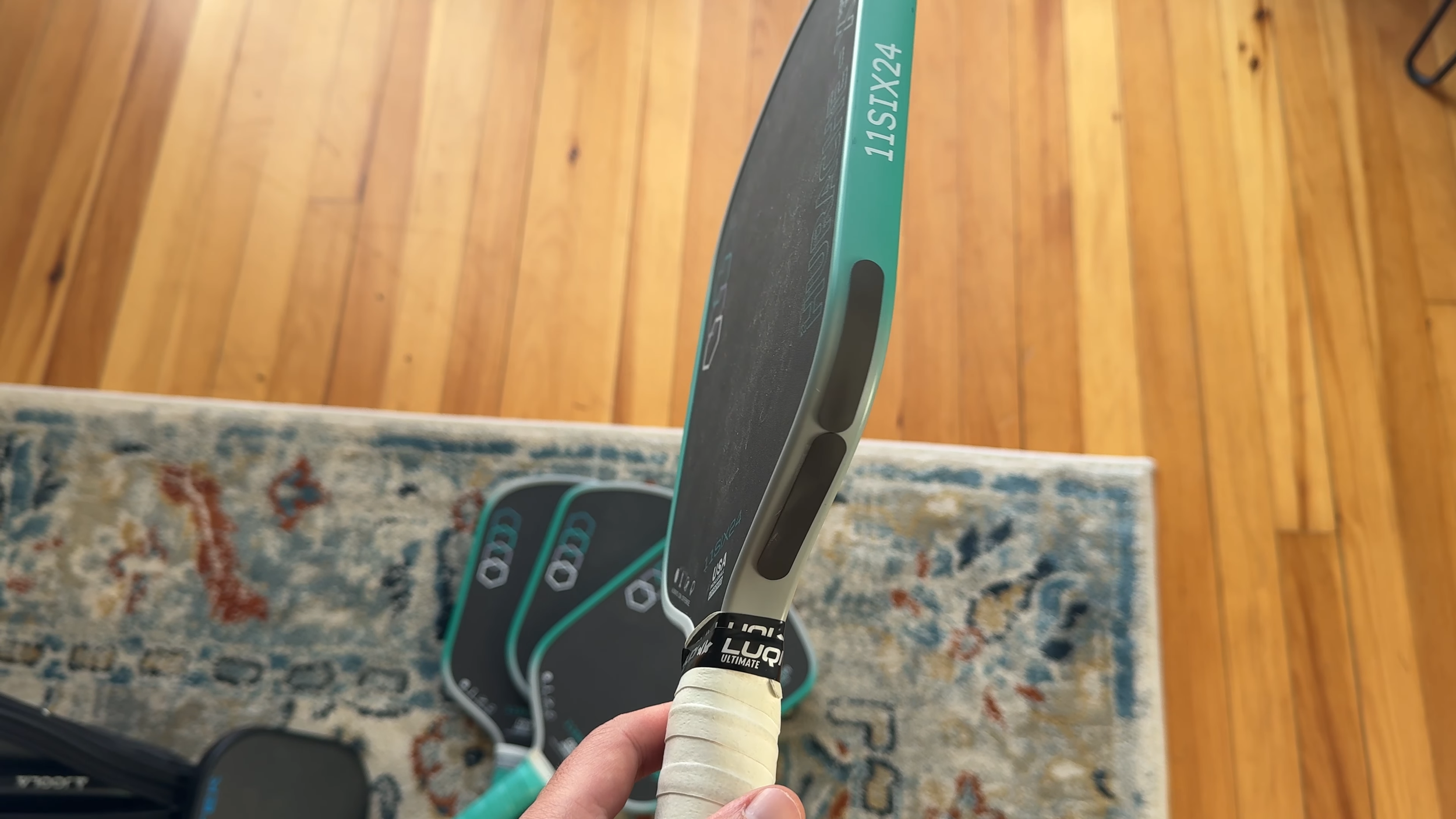 11SIX24 Power Series pickleball paddle side profile showing edge guard thickness and paddle width