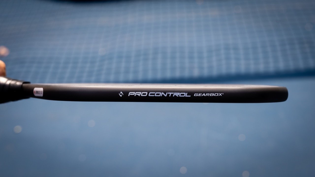 Close-up of the Gearbox Pro Control Elongated pickleball paddle handle