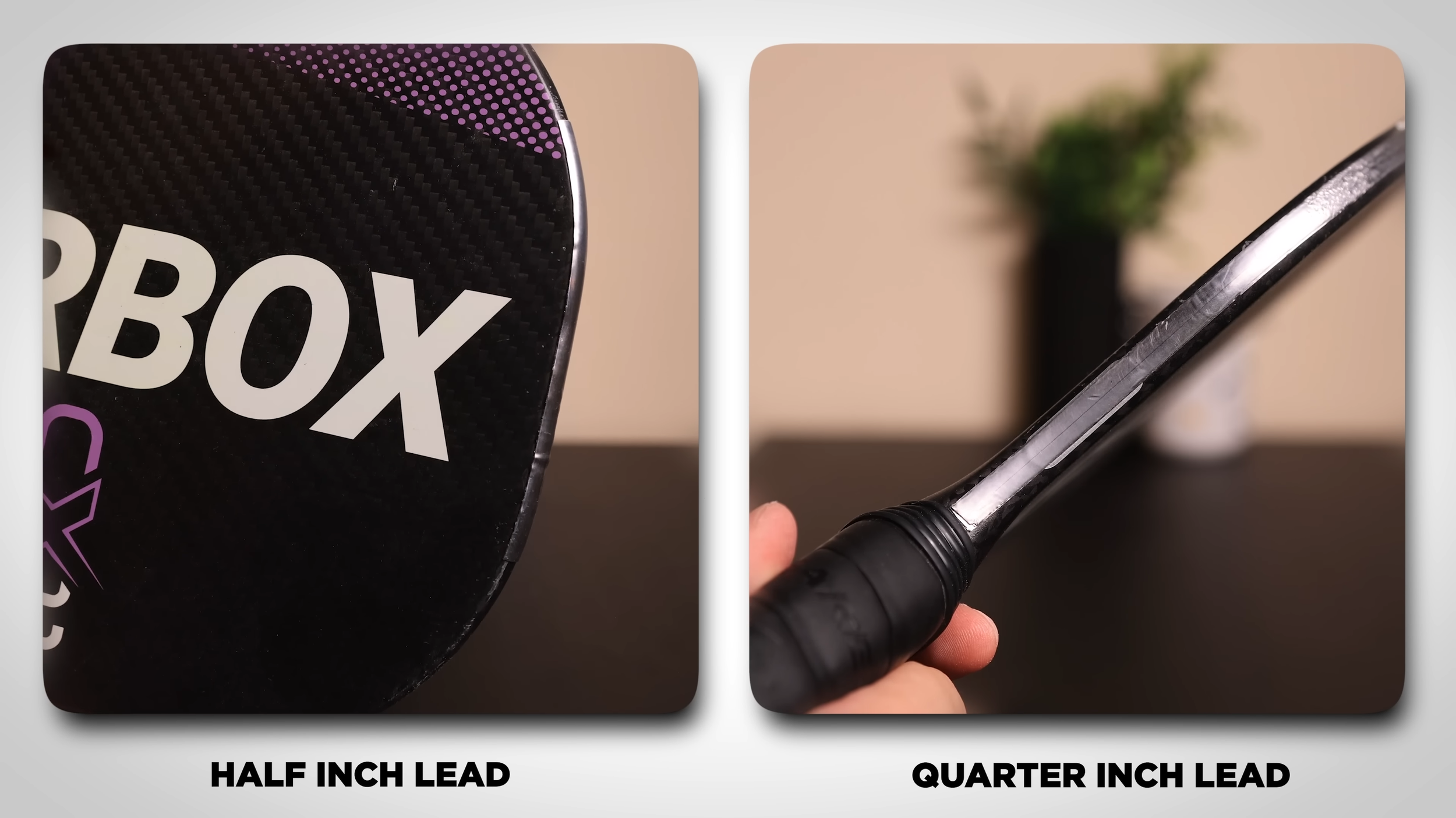 Comparison of half-inch and quarter-inch lead tape widths for pickleball paddle customization Comparison of half-inch and quarter-inch lead tape widths for pickleball paddle customization