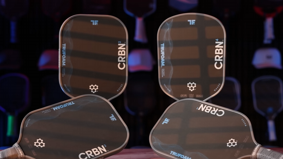 CRBN Waves pickleball paddles in multiple shapes displayed together