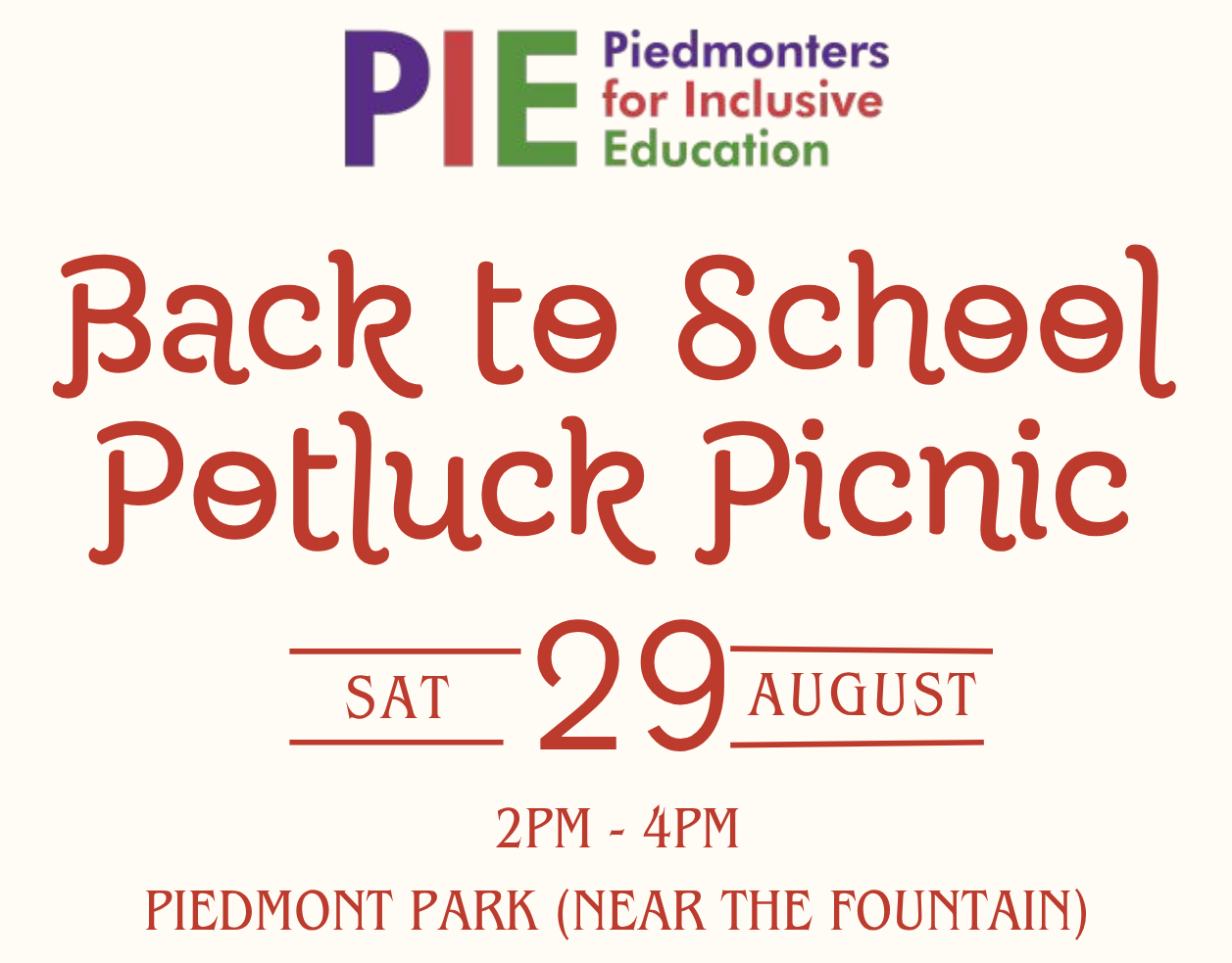 Back to School Potluck Picnic