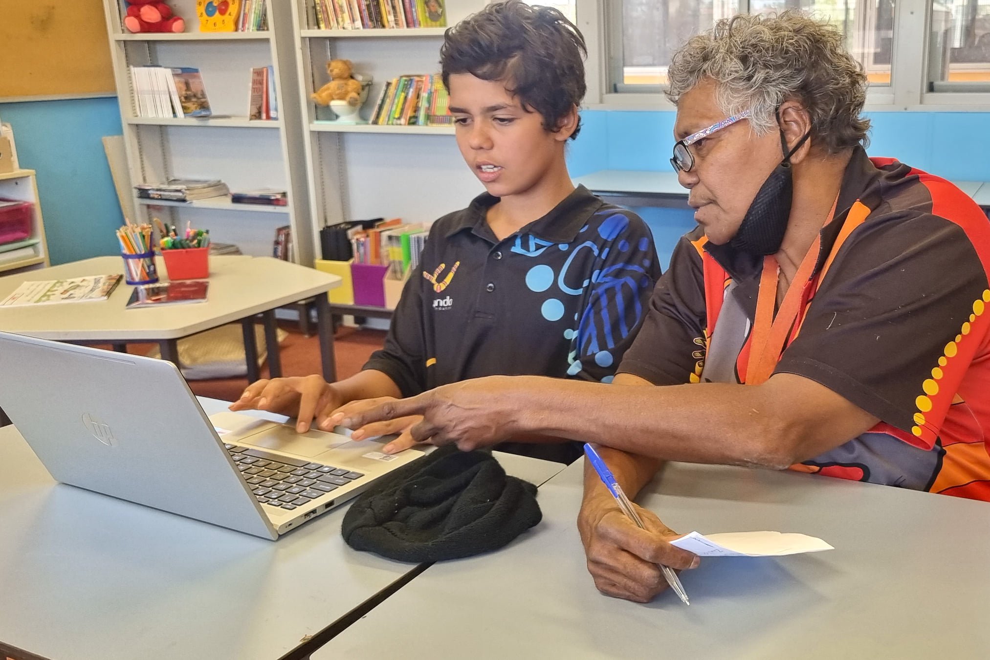 Students learning digital skills