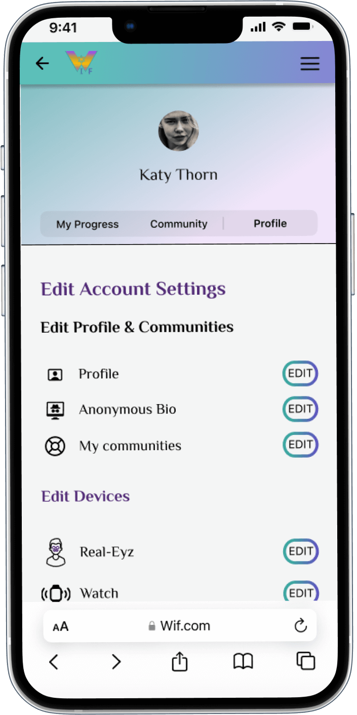 Edit Settings Screen Hi-Fi