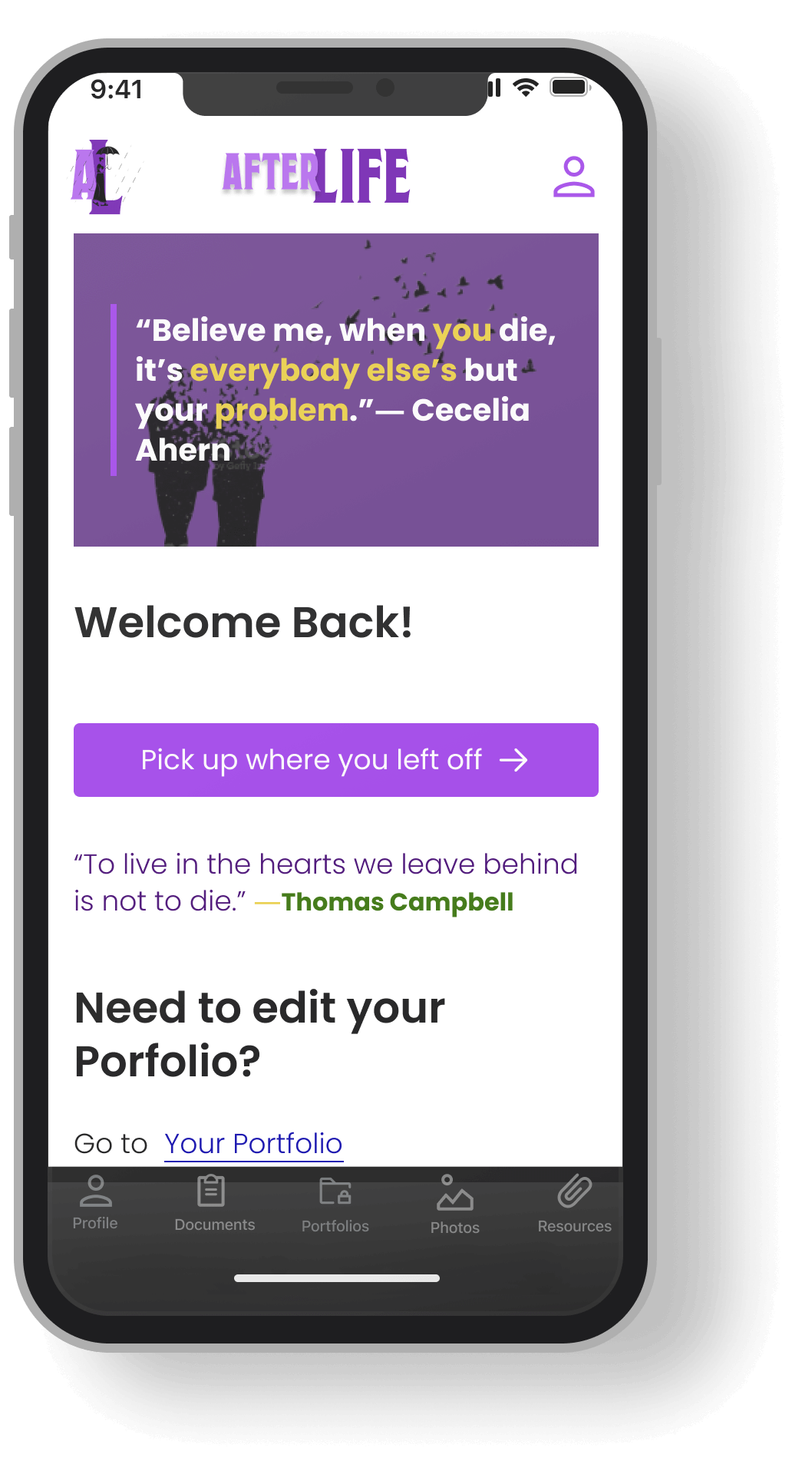 Welcome Back Screen-Iteration