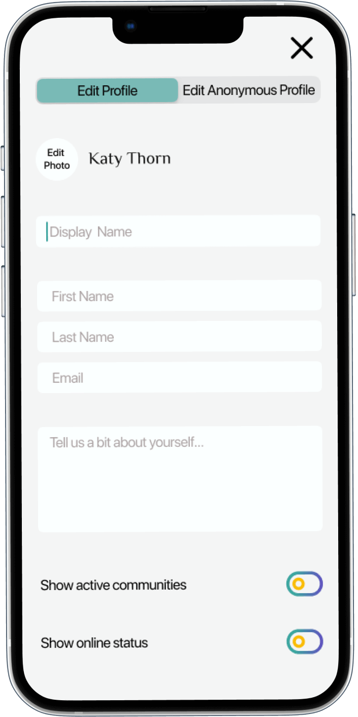 Edit profile Screen Hi-Fi