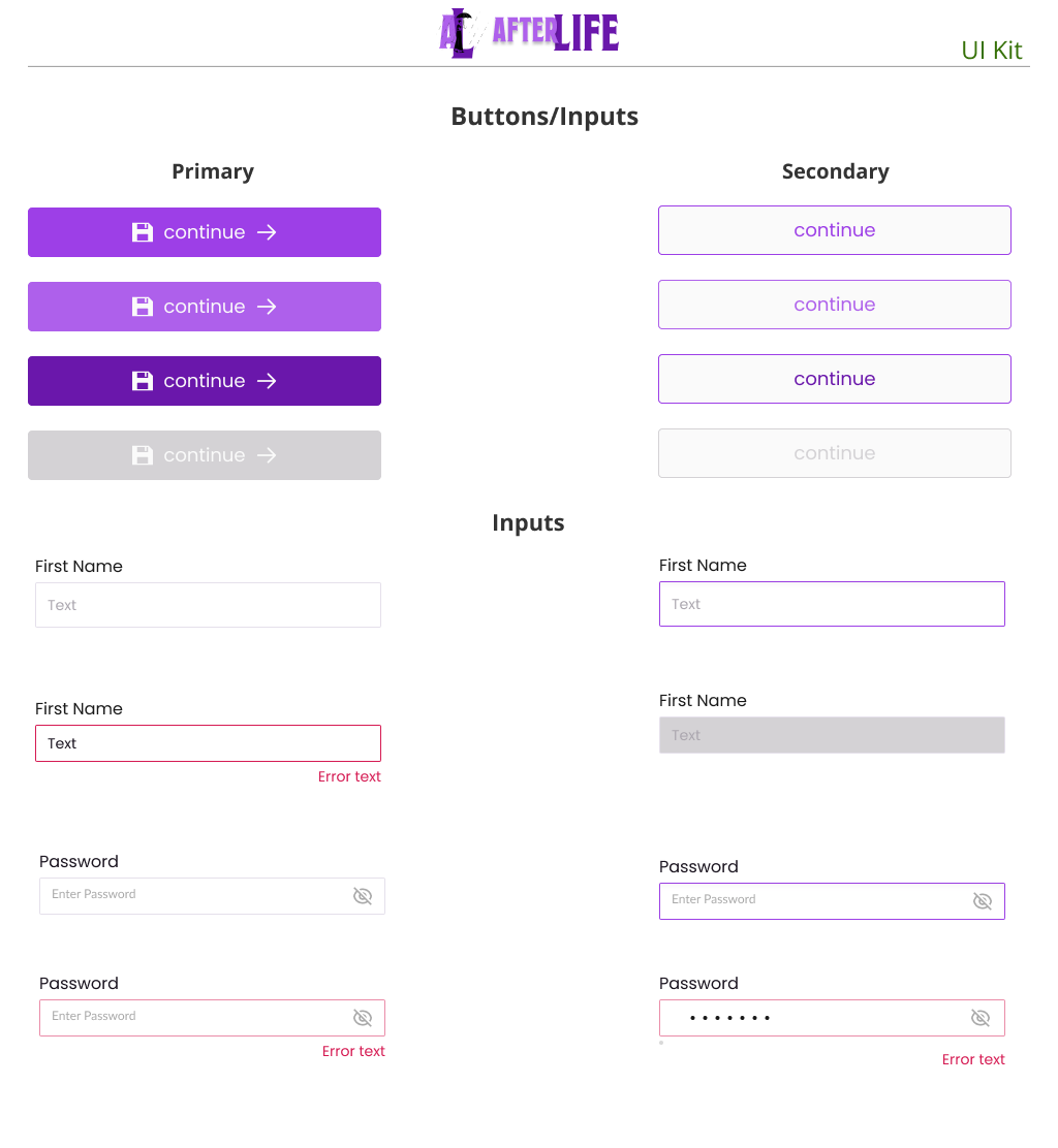UI KIT BUTTONS AND INPUTS